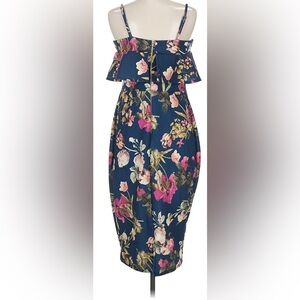 ASOS Navy Dress with Pink Floral Design